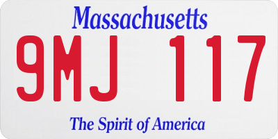 MA license plate 9MJ117