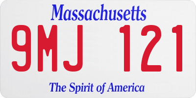 MA license plate 9MJ121