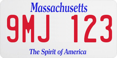 MA license plate 9MJ123