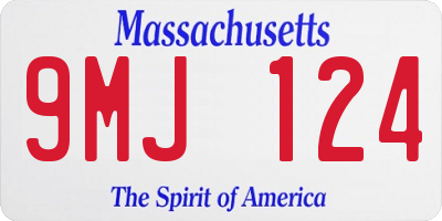 MA license plate 9MJ124