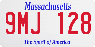 MA license plate 9MJ128
