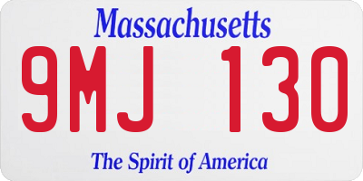 MA license plate 9MJ130