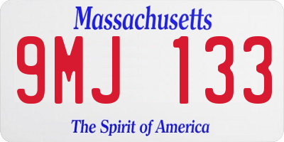 MA license plate 9MJ133
