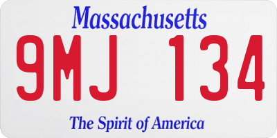 MA license plate 9MJ134