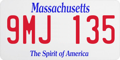 MA license plate 9MJ135