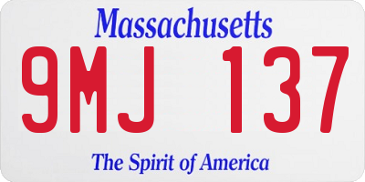 MA license plate 9MJ137