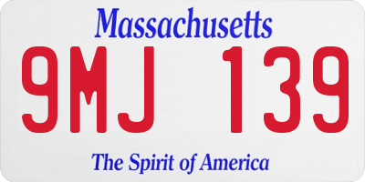 MA license plate 9MJ139