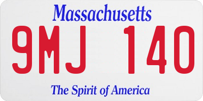 MA license plate 9MJ140