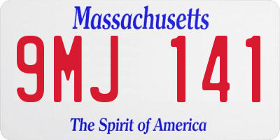 MA license plate 9MJ141