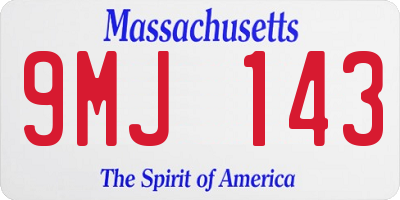 MA license plate 9MJ143