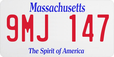 MA license plate 9MJ147