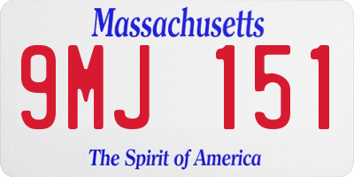 MA license plate 9MJ151