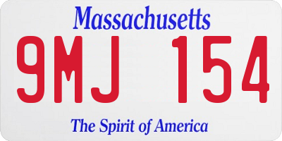 MA license plate 9MJ154