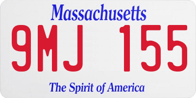 MA license plate 9MJ155
