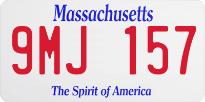 MA license plate 9MJ157