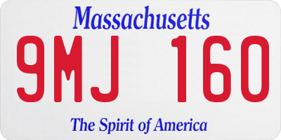 MA license plate 9MJ160