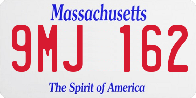 MA license plate 9MJ162
