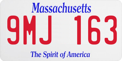 MA license plate 9MJ163
