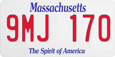 MA license plate 9MJ170