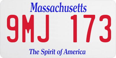 MA license plate 9MJ173