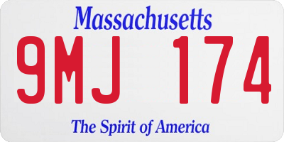 MA license plate 9MJ174
