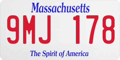 MA license plate 9MJ178