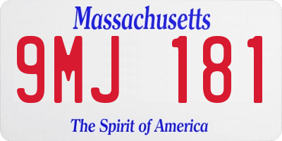 MA license plate 9MJ181