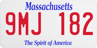 MA license plate 9MJ182