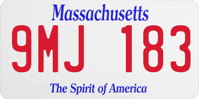 MA license plate 9MJ183