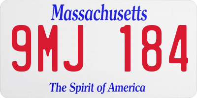 MA license plate 9MJ184