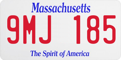 MA license plate 9MJ185