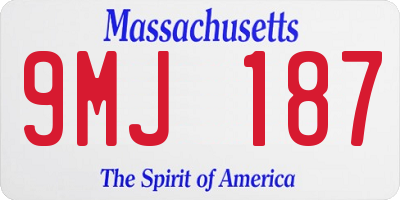 MA license plate 9MJ187