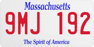 MA license plate 9MJ192
