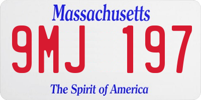 MA license plate 9MJ197