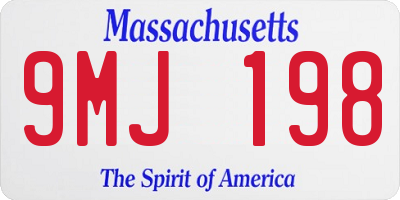 MA license plate 9MJ198