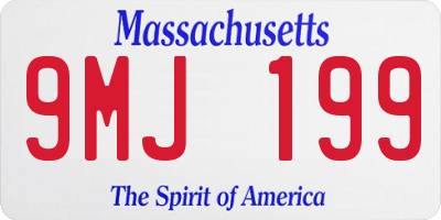 MA license plate 9MJ199