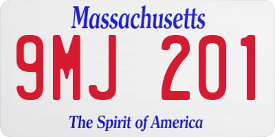 MA license plate 9MJ201