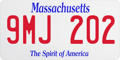 MA license plate 9MJ202
