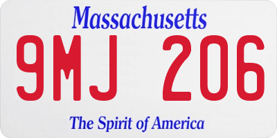 MA license plate 9MJ206