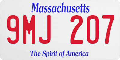MA license plate 9MJ207