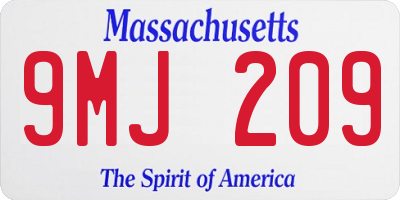 MA license plate 9MJ209