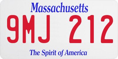 MA license plate 9MJ212