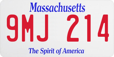 MA license plate 9MJ214