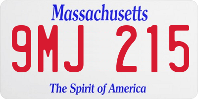 MA license plate 9MJ215