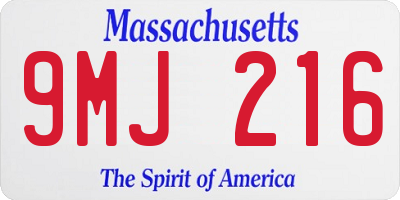 MA license plate 9MJ216