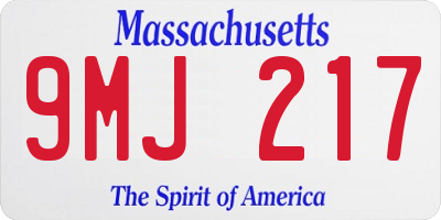 MA license plate 9MJ217