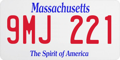 MA license plate 9MJ221