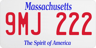 MA license plate 9MJ222