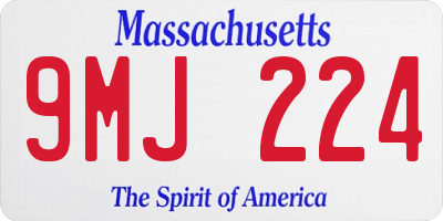 MA license plate 9MJ224