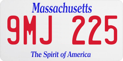 MA license plate 9MJ225